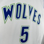 NBA 5 Edwards Timberwolves 2023-24 Classic Maillot blanc